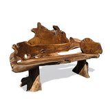 Twin Trunk Teak Root Statement Bench 180cm