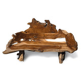 Twin Trunk Teak Root Statement Bench 180cm