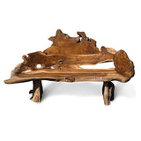 Twin Trunk Teak Root Statement Bench 180cm