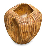 Striped Teak Vase 22-25cm