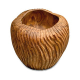 Striped Teak Vase 22-25cm
