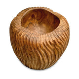 Striped Teak Vase 22-25cm