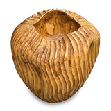 Striped Teak Vase 22-25cm