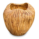 Striped Teak Vase 22-25cm
