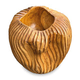 Striped Teak Vase 22-25cm