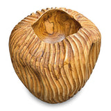Striped Teak Vase 22-25cm