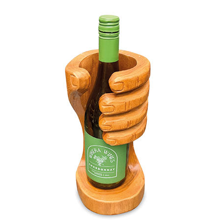 Teak Giant’s Hand Bottle Holder tall 26cm