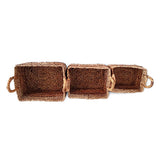 Lombok Rectangular Set of 3 Water Hyacinth & Banana Leaf Baskets (medium flexible)