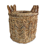 Ubud Round Set of 3 Banana Leaf Baskets (rigid metal frame)
