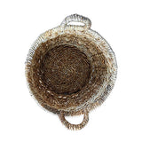 Ubud Round Set of 3 Banana Leaf Baskets (rigid metal frame)