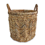 Ubud Round Set of 3 Banana Leaf Baskets (rigid metal frame)