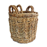 Ubud Round Set of 3 Banana Leaf Baskets (rigid metal frame)
