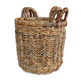 Ubud Round Set of 3 Banana Leaf Baskets (rigid metal frame)