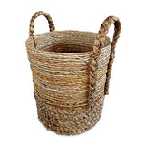 Seminyak Round Set of 3 Water Hyacinth & Banana Leaf Baskets (medium flexible)