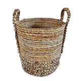 Seminyak Round Set of 3 Water Hyacinth & Banana Leaf Baskets (medium flexible)