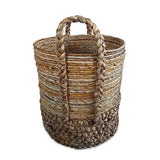 Seminyak Round Set of 3 Water Hyacinth & Banana Leaf Baskets (medium flexible)
