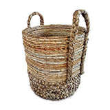 Seminyak Round Set of 3 Water Hyacinth & Banana Leaf Baskets (medium flexible)
