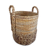 Seminyak Round Set of 3 Water Hyacinth & Banana Leaf Baskets (medium flexible)