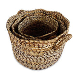 Canggu Round Set of 3 Banana Leaf Baskets (medium flexible)