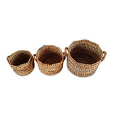 Canggu Round Set of 3 Banana Leaf Baskets (medium flexible)