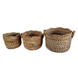 Canggu Round Set of 3 Banana Leaf Baskets (medium flexible)