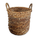 Java Round Set of 3 Banana Leaf & Rattan Baskets (hard flexible)