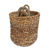 Java Round Set of 3 Banana Leaf & Rattan Baskets (hard flexible)