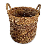 Java Round Set of 3 Banana Leaf & Rattan Baskets (hard flexible)