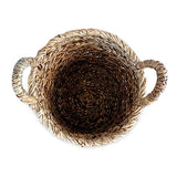 Java Round Set of 3 Banana Leaf & Rattan Baskets (hard flexible)