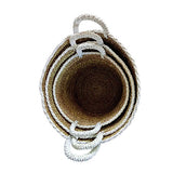 Flores Round Set of 3 Seagrass, Raffia & Rush Baskets (soft flexible)