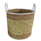 Flores Round Set of 3 Seagrass, Raffia & Rush Baskets (soft flexible)