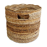 Bali Round Set of 3 Banana Leaf Baskets (medium flexible)