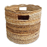 Bali Round Set of 3 Banana Leaf Baskets (medium flexible)