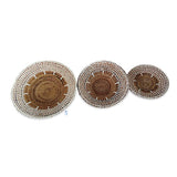Banana Leaf & Macrame Wall Décor Disks set of 3 (40, 50, 60cm)