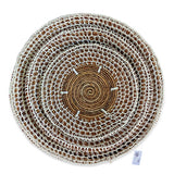 Banana Leaf & Macrame Wall Décor Disks set of 3 (40, 50, 60cm)