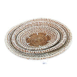 Banana Leaf & Macrame Wall Décor Disks set of 3 (40, 50, 60cm)