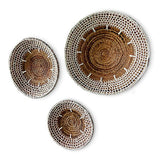 Banana Leaf & Macrame Wall Décor Disks set of 3 (40, 50, 60cm)