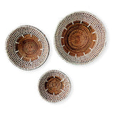 Banana Leaf & Macrame Wall Décor Disks set of 3 (40, 50, 60cm)