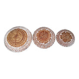 Banana Leaf & Macrame Wall Décor Disks set of 3 (40, 50, 60cm)