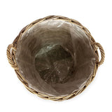 Farmhouse Kubu Grey Tall Round Planter Baskets set of 3, lined (largest W 50 x H 57cm)