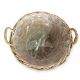 Classic Kubu Grey Round Planter Baskets set of 6, lined (largest W 50 x H 39cm)