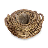 Classic Kubu Grey Round Planter Baskets set of 6, lined (largest W 50 x H 39cm)