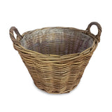 Classic Kubu Grey Round Planter Baskets set of 6, lined (largest W 50 x H 39cm)