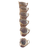 Classic Kubu Grey Round Planter Baskets set of 6, lined (largest W 50 x H 39cm)