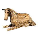 Teak Stallion Horse Bench